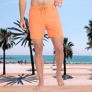 Share George Men's Basic Swim Trunks 6" Inseam Orange Sunshine Size 3XL (48-50)